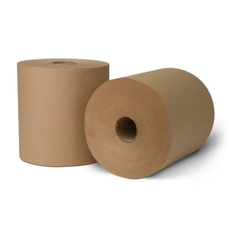 WAUSAU 8031300 PE 8 in. x 800 ft. Natural EcoSoft Green Seal Unbleached Roll Towel, 6PK 8031300  (PE)